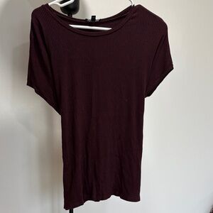Express Dark Burgundy Short Sleeve Top